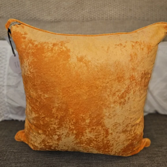 ONE - NWT Luxury Velvet Orange Oversized Throw Accent Pillow 24"x24"